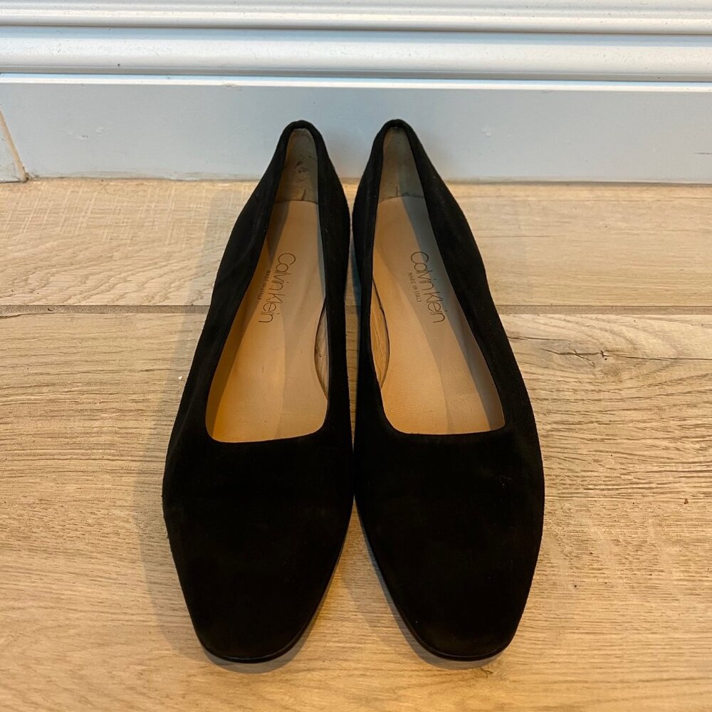 Vintage Calvin Klein Black Suede Flats 7.5